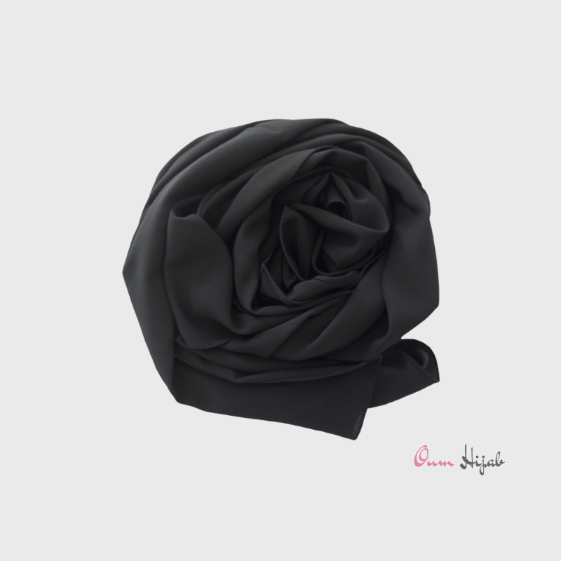 Hijab mousseline opaque noir