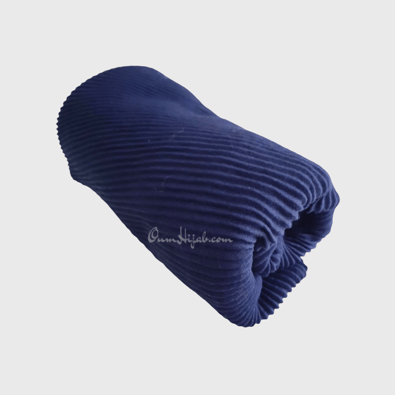 Hijab coton plissé bleu