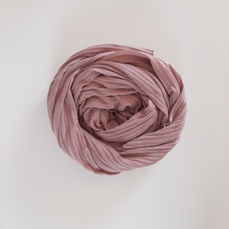 hijab jersey plissé rose lavande
