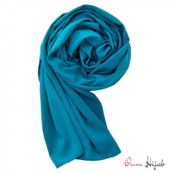 Hijab soie de médine bleu turquoise