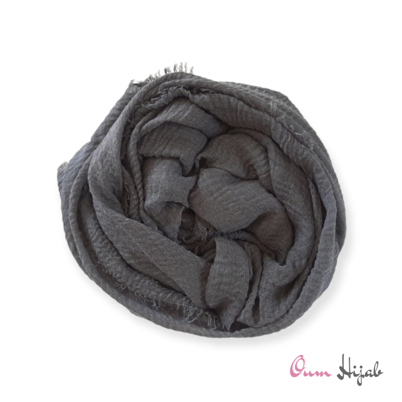 Hijab coton froissé gris