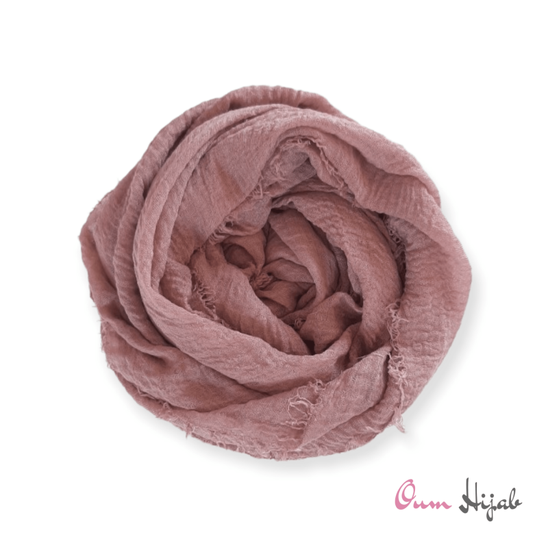 Hijab coton froissé rose lavande